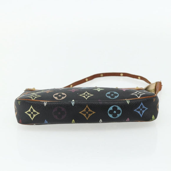 LOUIS VUITTON Monogram Multicolor Pochette Pouch Black M92648 LV Auth YKZ374