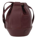 CARTIER Must Line Purse Shoulder Bag Leather Bordeaux Gold Auth YKZ388-1