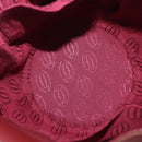 CARTIER Must Line Purse Shoulder Bag Leather Bordeaux Gold Auth YKZ388-10