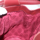 CARTIER Must Line Purse Shoulder Bag Leather Bordeaux Gold Auth YKZ388-18
