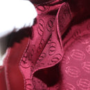 CARTIER Must Line Purse Shoulder Bag Leather Bordeaux Gold Auth YKZ388-11
