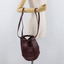 CARTIER Must Line Purse Shoulder Bag Leather Bordeaux Gold Auth YKZ388-19