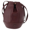 CARTIER Must Line Purse Shoulder Bag Leather Bordeaux Gold Auth YKZ388-13