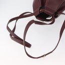CARTIER Must Line Purse Shoulder Bag Leather Bordeaux Gold Auth YKZ388-6