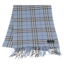 BURBERRY Nova Check Scarf Wool Light Blue Auth YKZ391-1