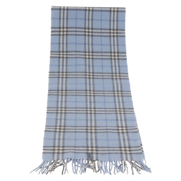 BURBERRY Nova Check Scarf Wool Light Blue Auth YKZ391