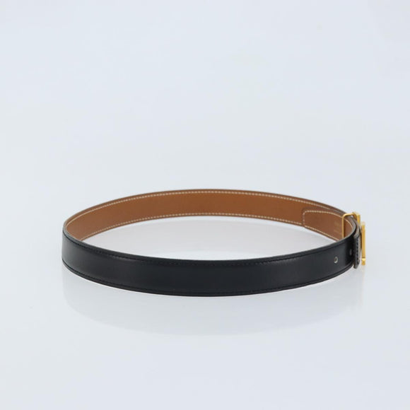 HERMES Constance Mini H Belt Leather 31.5"" Black Brown Auth YKZ392A