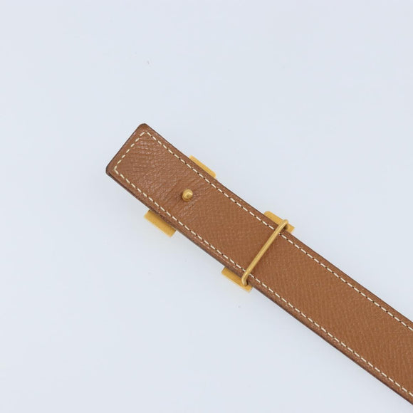 HERMES Constance Mini H Belt Leather 31.5"" Black Brown Auth YKZ392A
