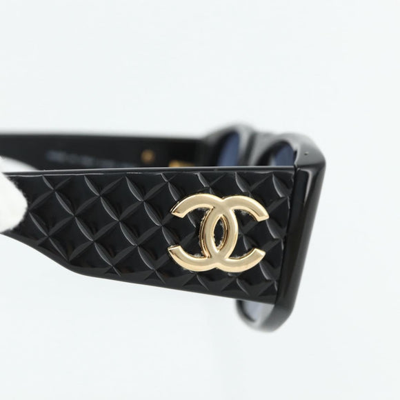 CHANEL Sunglasses plastic Black CC Auth YKZ400