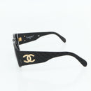 CHANEL Sunglasses plastic Black CC Auth YKZ400-6