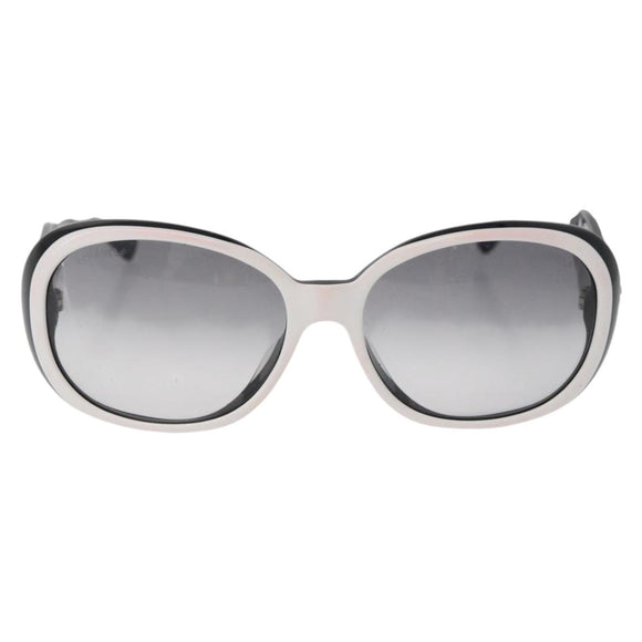CHANEL Camelia Sunglasses plastic White Black 5113 CC Auth YKZ401