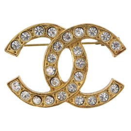 CHANEL Brooch metal Gold Tone CC Auth YKZ404M - 0