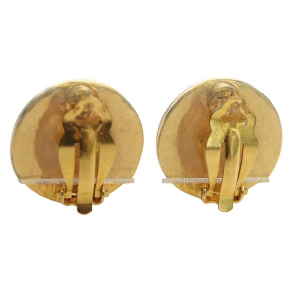 CHANEL Earring metal Gold Tone CC Auth YKZ406M