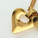 CHANEL Heart Necklace metal Gold Tone CC Auth YKZ408M-10