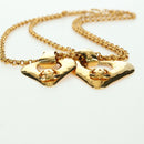 CHANEL Heart Necklace metal Gold Tone CC Auth YKZ408M-15