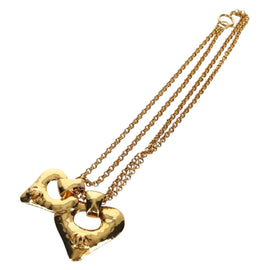 CHANEL Heart Necklace metal Gold Tone CC Auth YKZ408M - 0