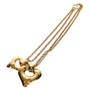 CHANEL Heart Necklace metal Gold Tone CC Auth YKZ408M-2