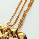 CHANEL Heart Necklace metal Gold Tone CC Auth YKZ408M-5