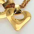 CHANEL Heart Necklace metal Gold Tone CC Auth YKZ408M-9