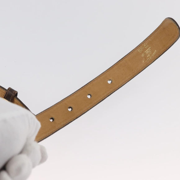GUCCI Interlocking Belt Leather 31.9"" Brown Gold Auth YKZ409
