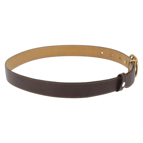 GUCCI Interlocking Belt Leather 31.9"" Brown Gold Auth YKZ409