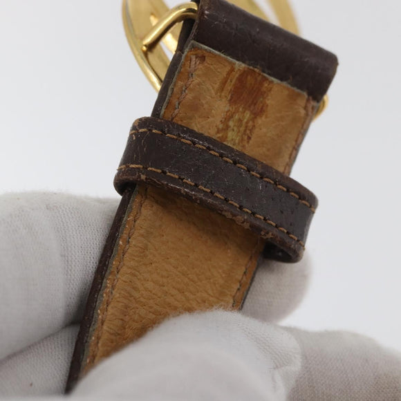 GUCCI Interlocking Belt Leather 31.9"" Brown Gold Auth YKZ409