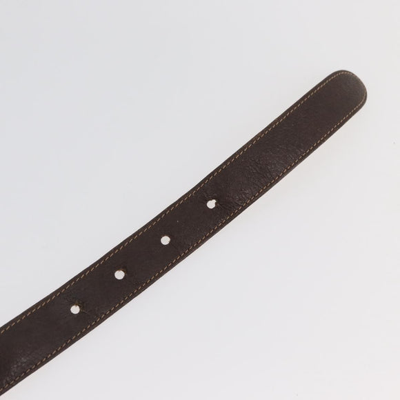 GUCCI Interlocking Belt Leather 31.9"" Brown Gold Auth YKZ409