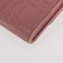 CHANEL Camelia Long Wallet Lamb Skin Pink CC Auth YKZ410-16