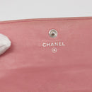 CHANEL Camelia Long Wallet Lamb Skin Pink CC Auth YKZ410-9