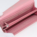 CHANEL Camelia Long Wallet Lamb Skin Pink CC Auth YKZ410-10