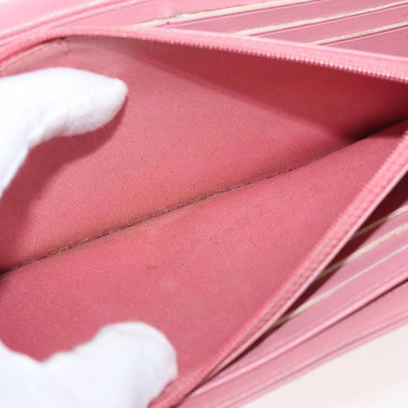 CHANEL Camelia Long Wallet Lamb Skin Pink CC Auth YKZ410