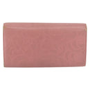 CHANEL Camelia Long Wallet Lamb Skin Pink CC Auth YKZ410-2