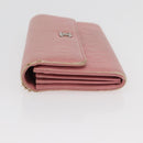 CHANEL Camelia Long Wallet Lamb Skin Pink CC Auth YKZ410-4