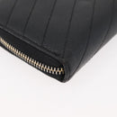 SAINT LAURENT Long Wallet Leather Black Gold Auth YKZ412-15
