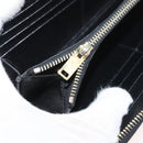 SAINT LAURENT Long Wallet Leather Black Gold Auth YKZ412-21