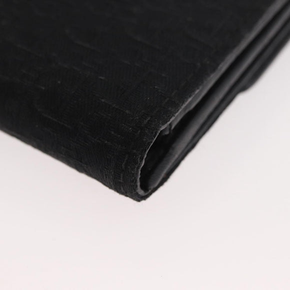 Christian Dior Trotter Canvas Long Wallet Black Silver Auth YKZ413A
