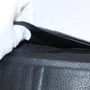 Christian Dior Trotter Canvas Long Wallet Black Silver Auth YKZ413A-17