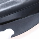 Christian Dior Trotter Canvas Long Wallet Black Silver Auth YKZ413A-19