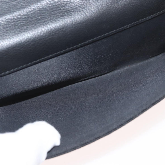Christian Dior Trotter Canvas Long Wallet Black Silver Auth YKZ413A