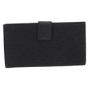 Christian Dior Trotter Canvas Long Wallet Black Silver Auth YKZ413A-3