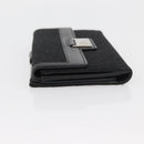 Christian Dior Trotter Canvas Long Wallet Black Silver Auth YKZ413A-5