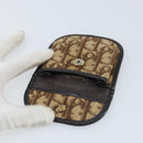 Christian Dior Trotter Canvas Coin Purse Brown Gold Auth YKZ414-9