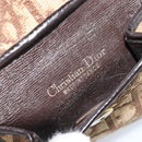 Christian Dior Trotter Canvas Coin Purse Brown Gold Auth YKZ414-10