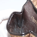 Christian Dior Trotter Canvas Coin Purse Brown Gold Auth YKZ414-12