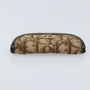 Christian Dior Trotter Canvas Coin Purse Brown Gold Auth YKZ414-5