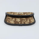 Christian Dior Trotter Canvas Coin Purse Brown Gold Auth YKZ414-6