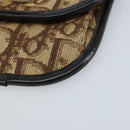 Christian Dior Trotter Canvas Coin Purse Brown Gold Auth YKZ414-7