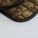 Christian Dior Trotter Canvas Coin Purse Brown Gold Auth YKZ414-14