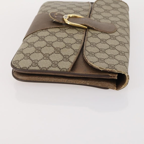 GUCCI GG Supreme GG Crystal GG Canvas Bag PVC 4 Set Navy Beige Auth YKZ424