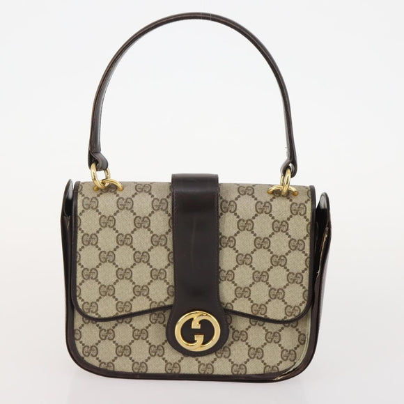 GUCCI GG Supreme GG Crystal GG Canvas Bag PVC 4 Set Navy Beige Auth YKZ424